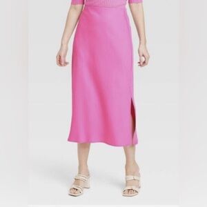 a new day Pink Midi Slip Skirt